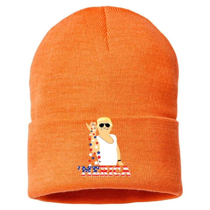 Trump Bae Funny 4th Of July Trump Salt Freedom Sustainable Knit Beanie