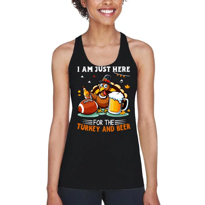 Turkey Beer Football Women's Racerback Tank