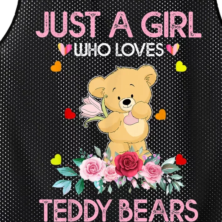 Teddy Bear For Women Just A Who Loves Teddy Mesh Reversible Basketball Jersey Tank