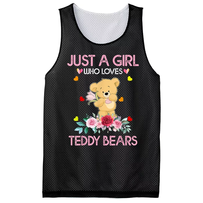 Teddy Bear For Women Just A Who Loves Teddy Mesh Reversible Basketball Jersey Tank