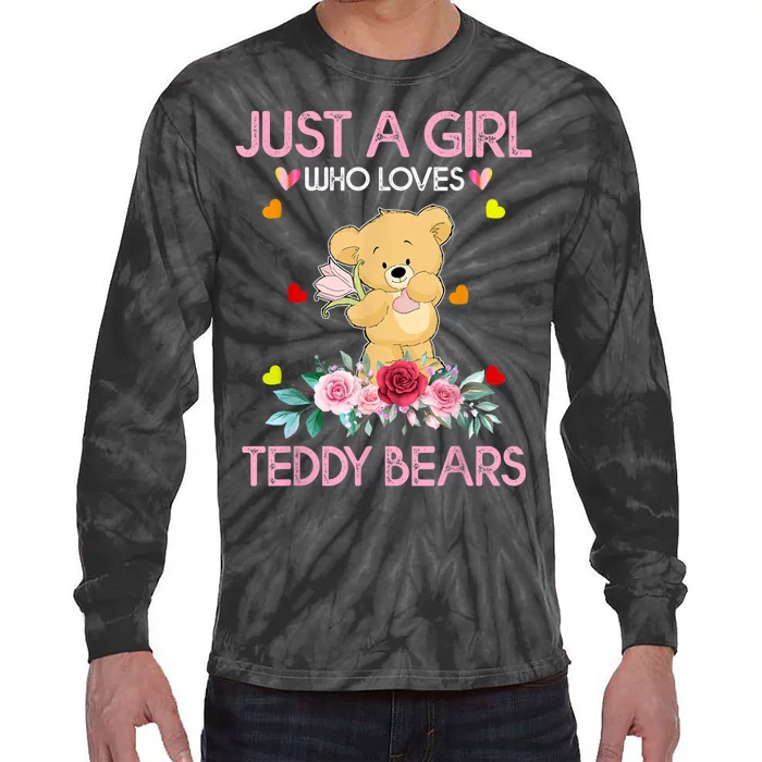 Teddy Bear For Women Just A Who Loves Teddy Tie-Dye Long Sleeve Shirt