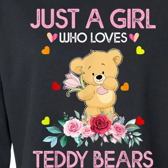 Teddy Bear For Women Just A Who Loves Teddy Cropped Pullover Crew