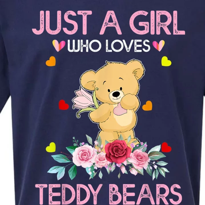 Teddy Bear For Women Just A Who Loves Teddy Sueded Cloud Jersey T-Shirt