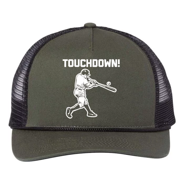 Touchdown Baseball funny saying sarcastic novelty Retro Rope Trucker Hat Cap