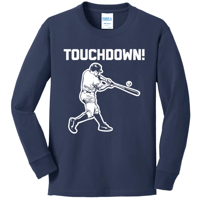 Touchdown Baseball funny saying sarcastic novelty Kids Long Sleeve Shirt