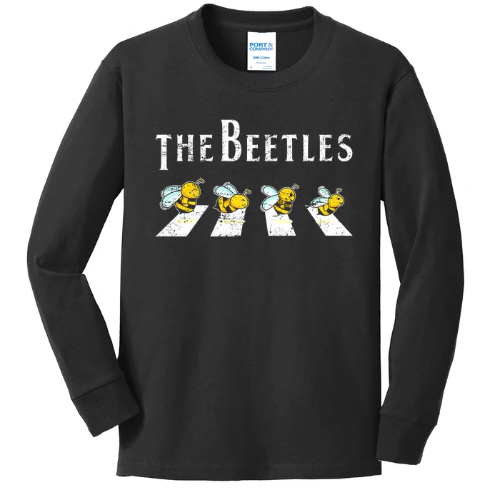 The Beetles Funny Bee Abbey Road Play On Word Trending Gift Idea Kids Long Sleeve Shirt