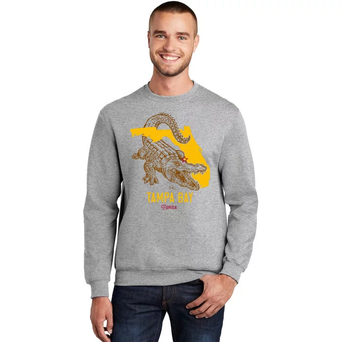 Tampa Bay Florida Fl Aligator Vacation Surf Sunset Tall Sweatshirt