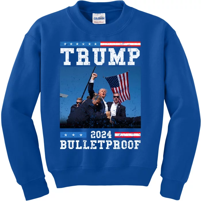 Trump Bulletproof Fight Fist Legend Donald Trump 2024 Kids Sweatshirt