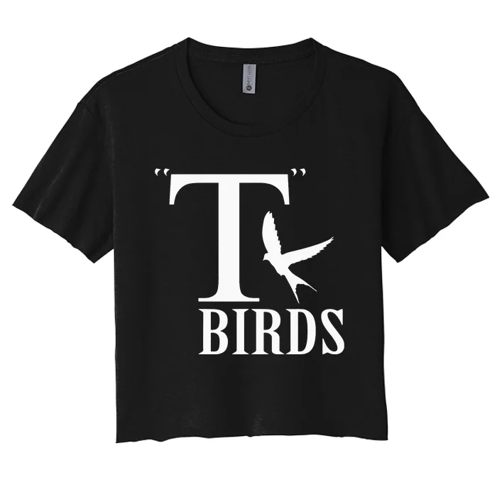 T Bird Funny Halloween Costume Rocker 1950s Women's Crop Top Tee