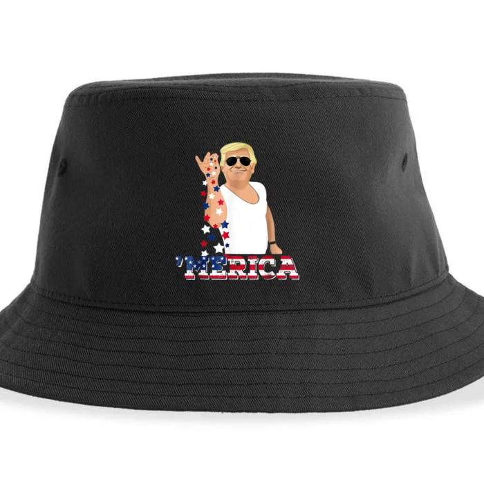 Trump Bae Funny 4th Of July Trump Salt Freedom Sustainable Bucket Hat