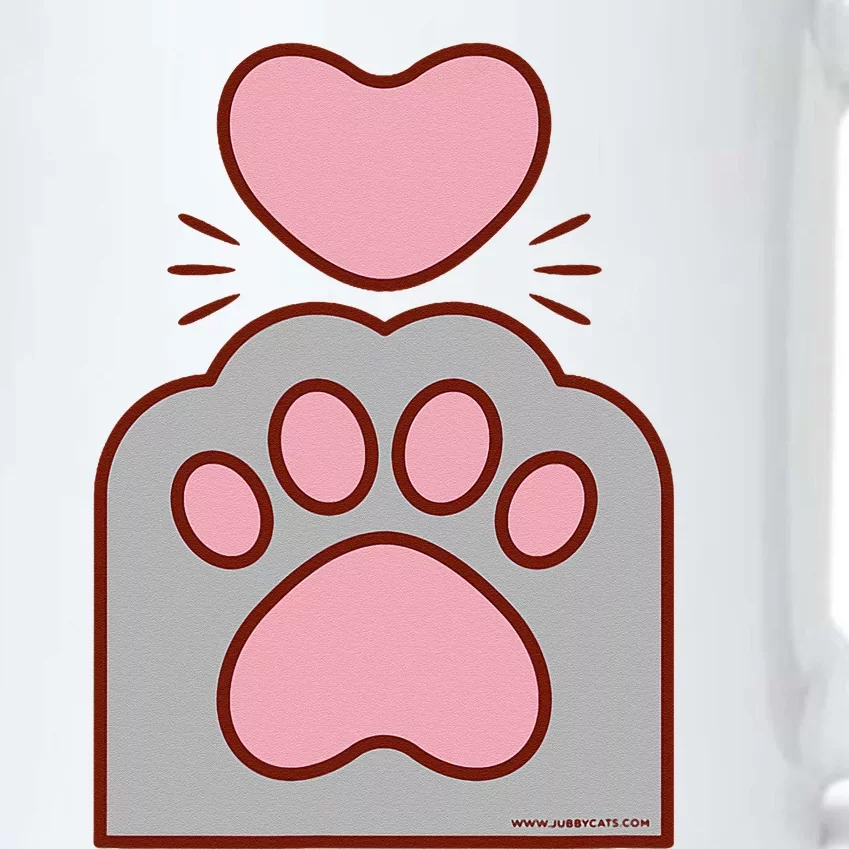 Toe Beans Funny Cute Kawaii Cat Paw And Heart Black Color Changing Mug