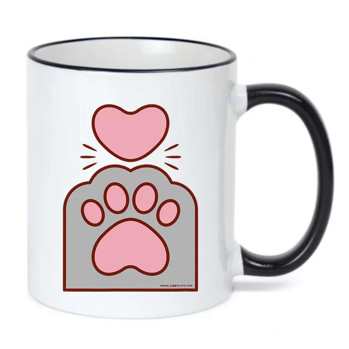 Toe Beans Funny Cute Kawaii Cat Paw And Heart Black Color Changing Mug