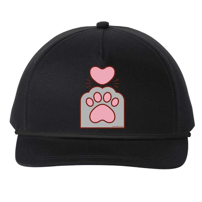 Toe Beans Funny Cute Kawaii Cat Paw And Heart Snapback Five-Panel Rope Hat