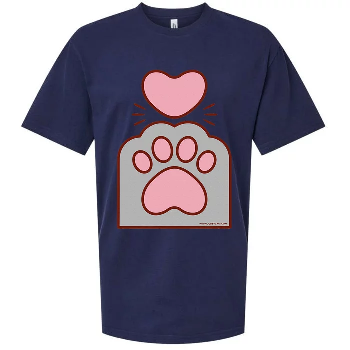 Toe Beans Funny Cute Kawaii Cat Paw And Heart Sueded Cloud Jersey T-Shirt