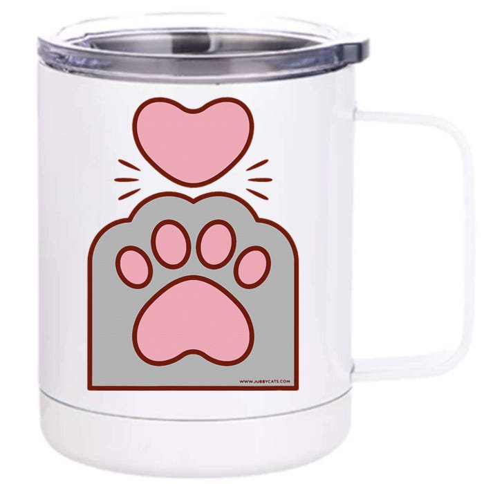 Toe Beans Funny Cute Kawaii Cat Paw And Heart Front & Back 12oz Stainless Steel Tumbler Cup