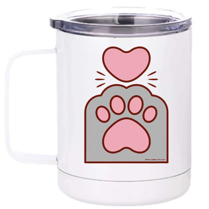 Toe Beans Funny Cute Kawaii Cat Paw And Heart Front & Back 12oz Stainless Steel Tumbler Cup