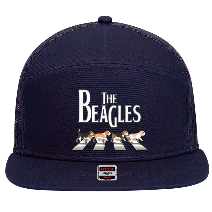 The Beagles Funny Dog Lover Abbey Road 7 Panel Mesh Trucker Snapback Hat