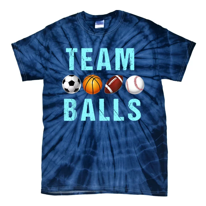 Team Balls Funny Team Boy Gender Reveal Tie-Dye T-Shirt