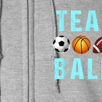 Team Balls Funny Team Boy Gender Reveal Full Zip Hoodie