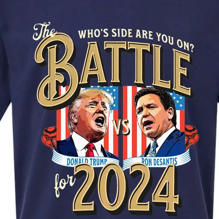 The Battle for 2024 Republican Primary Trump Vs DeSantis Sueded Cloud Jersey T-Shirt