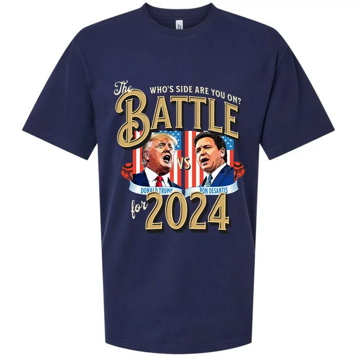 The Battle for 2024 Republican Primary Trump Vs DeSantis Sueded Cloud Jersey T-Shirt