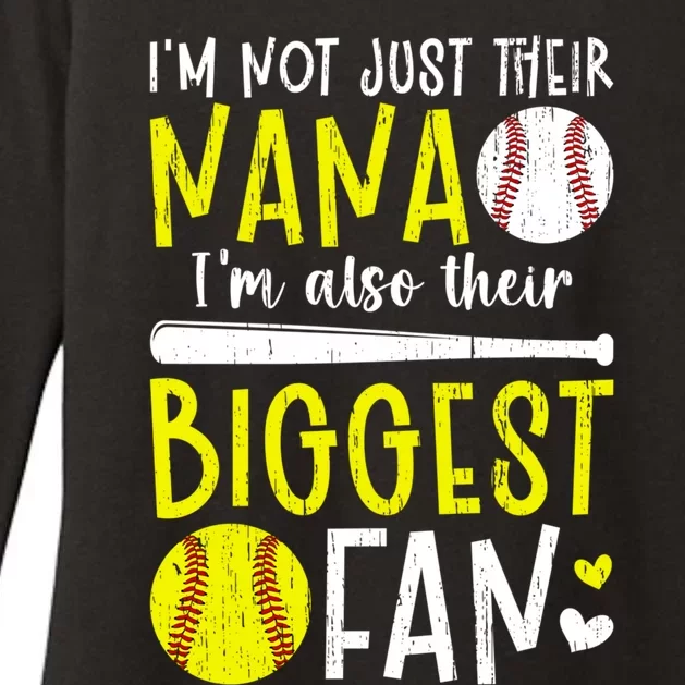 Their Biggest Fan Softball Baseball Nana Of Ballers Cute Gift Womens CVC Long Sleeve Shirt