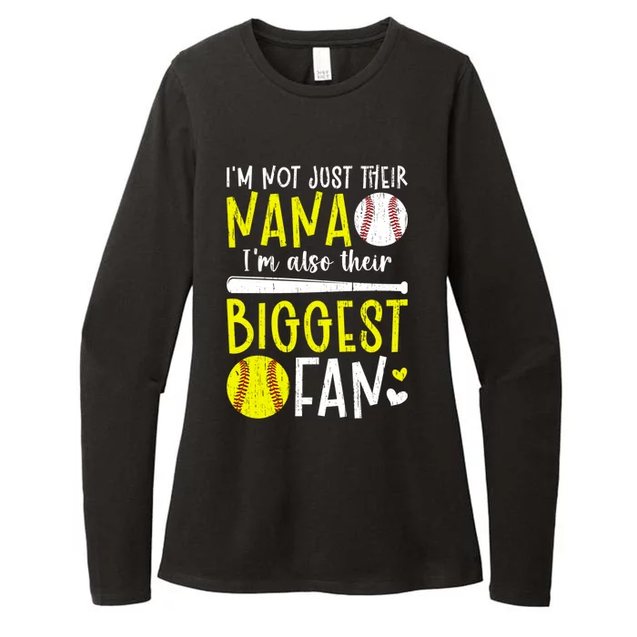 Their Biggest Fan Softball Baseball Nana Of Ballers Cute Gift Womens CVC Long Sleeve Shirt