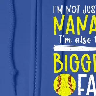 Their Biggest Fan Softball Baseball Nana Of Ballers Cute Gift Full Zip Hoodie