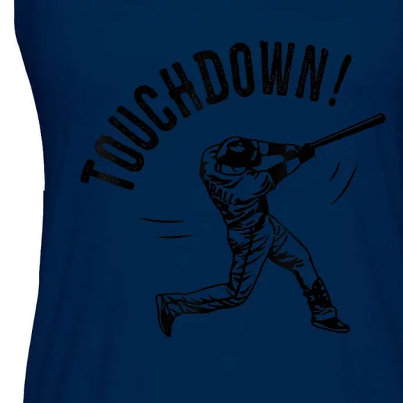 Touchdown Baseball Funny Football Joke Gift Baseball Shirt Baseball Lover Tee Ladies Essential Flowy Tank