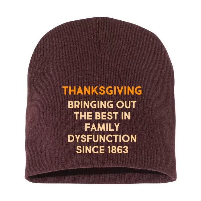 Thanksgiving Bringing Family Dysfunction Since 1863 Short Acrylic Beanie