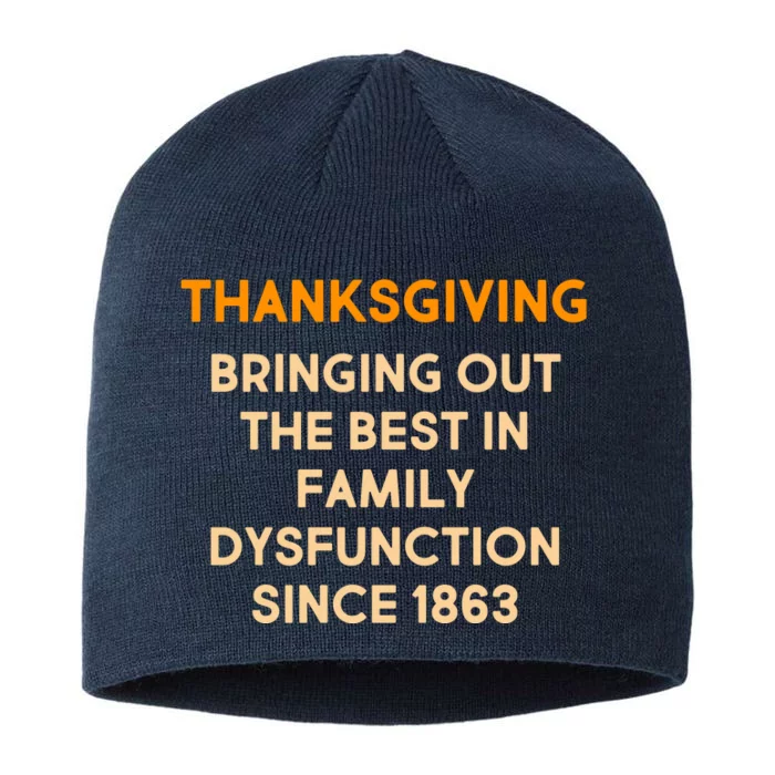 Thanksgiving Bringing Family Dysfunction Since 1863 8 1/2in Sustainable Knit Beanie