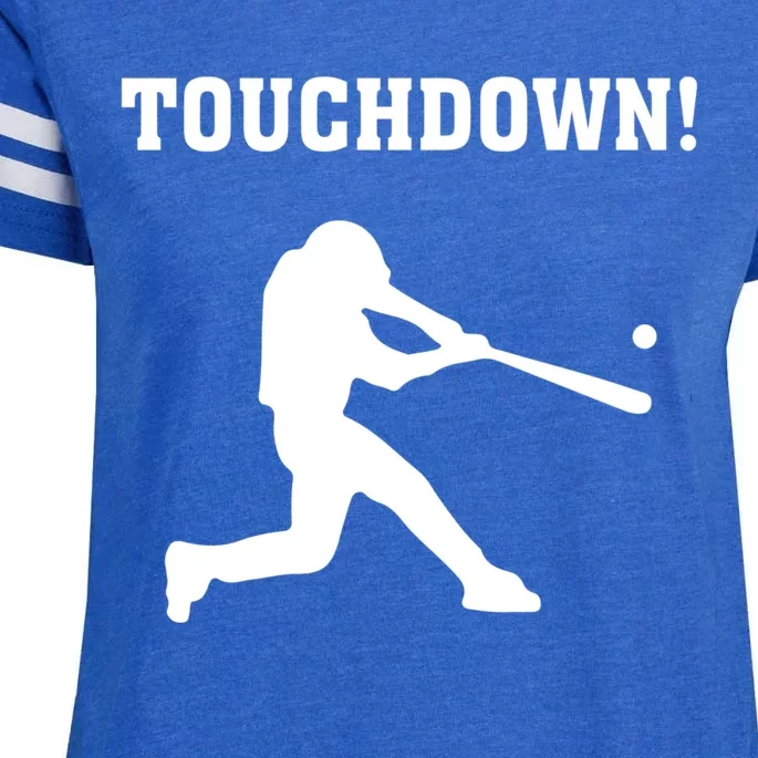 Touchdown Baseball - Funny Baseball Football Sports Enza Ladies Jersey Football T-Shirt