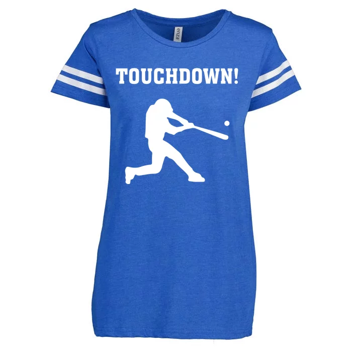 Touchdown Baseball - Funny Baseball Football Sports Enza Ladies Jersey Football T-Shirt