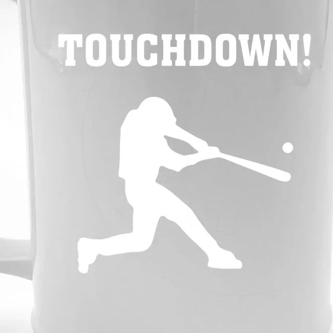 Touchdown Baseball - Funny Baseball Football Sports Front & Back Beer Stein