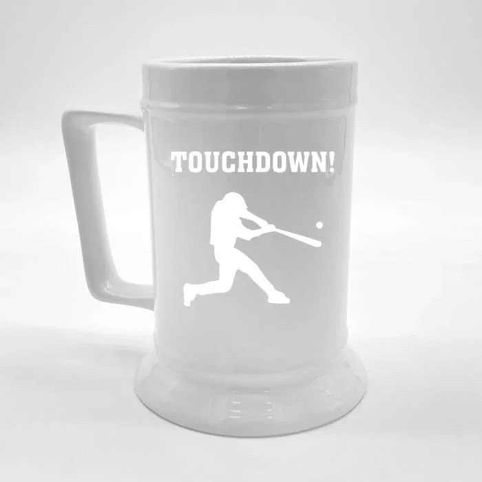 Touchdown Baseball - Funny Baseball Football Sports Front & Back Beer Stein