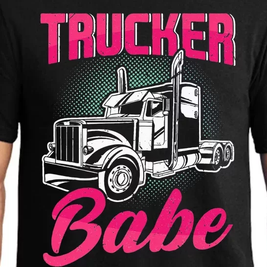 Trucker Babe Female Truck Driver Woman Trucker Pajama Set