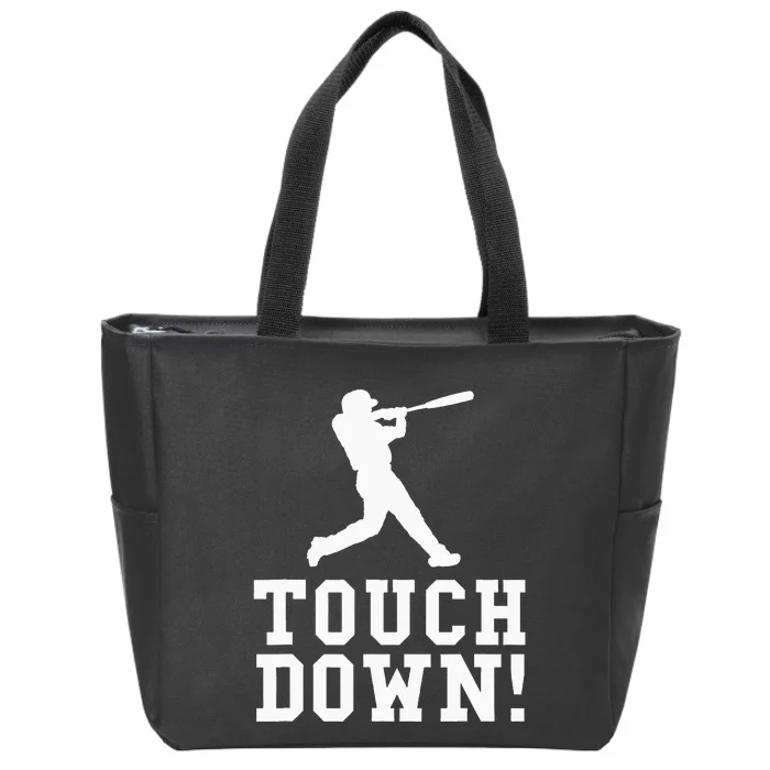 Touchdown Baseball Football Sports Gift Zip Tote Bag