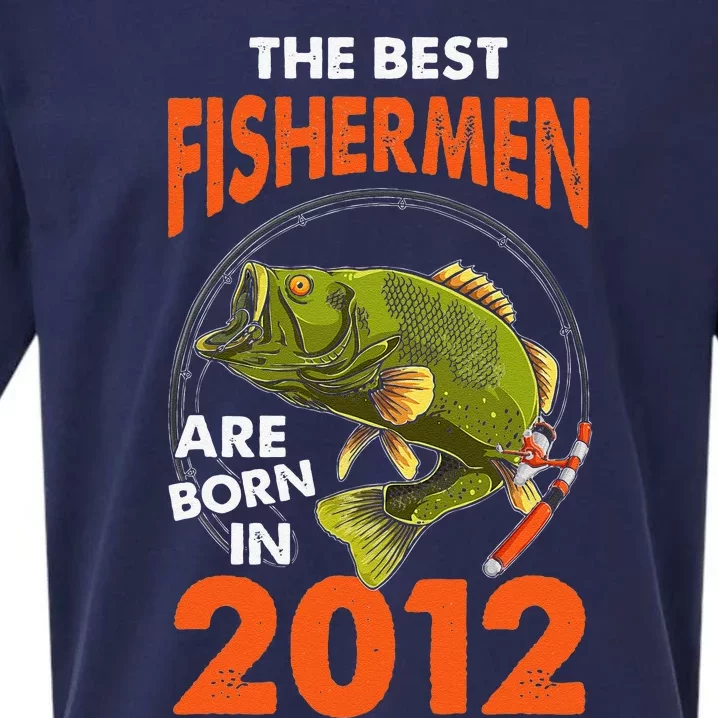 The Best Fisherman Are Born In 2012 Fishing Birthday Sueded Cloud Jersey T-Shirt