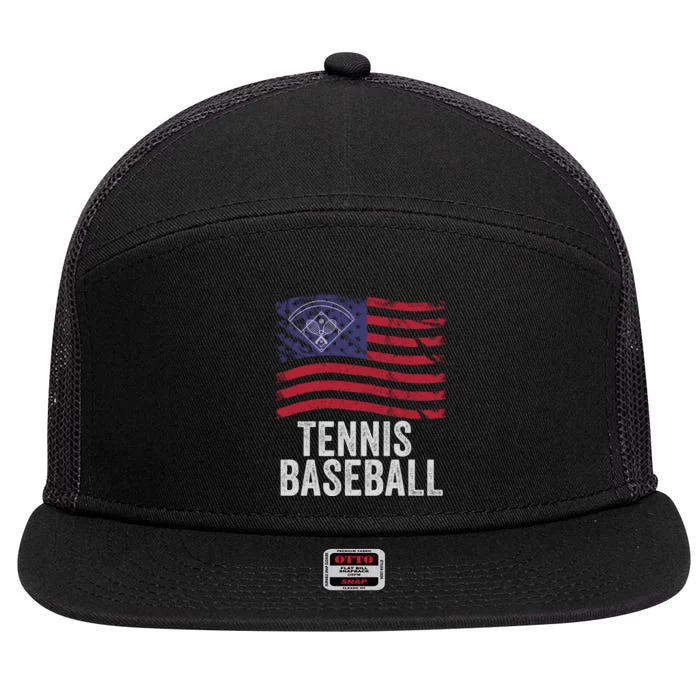 Tennis Baseball, Funny Tennis Baseball, Fun Game For All Ages, Perfect Outdoor F 7 Panel Mesh Trucker Snapback Hat