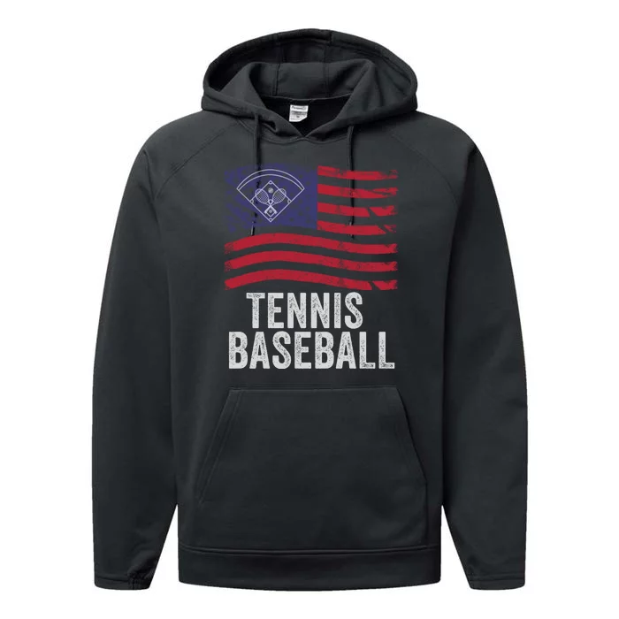 Tennis Baseball, Funny Tennis Baseball, Fun Game For All Ages, Perfect Outdoor F Performance Fleece Hoodie