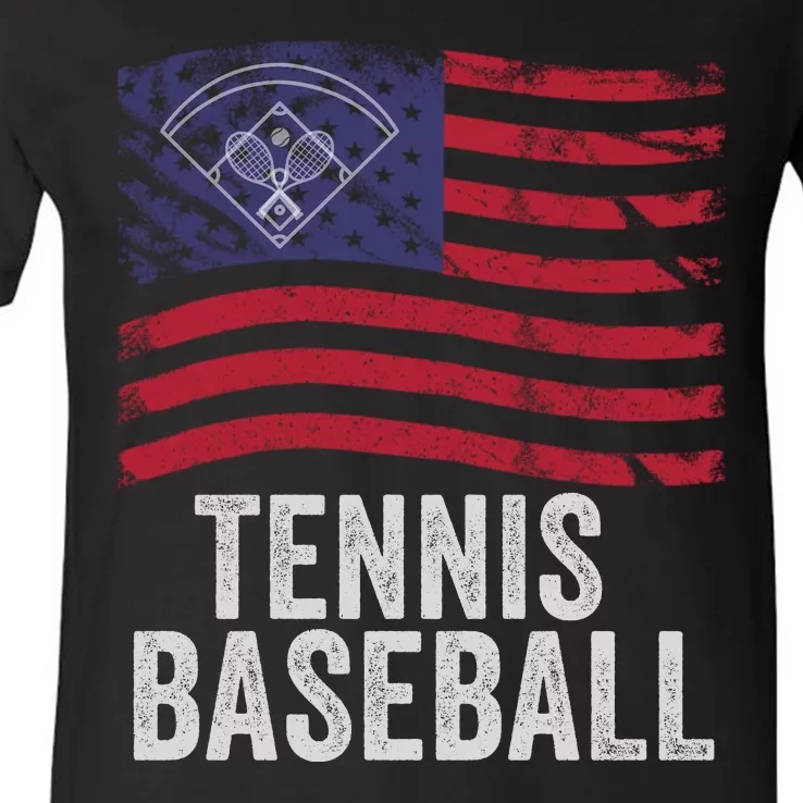 Tennis Baseball, Funny Tennis Baseball, Fun Game For All Ages, Perfect Outdoor F V-Neck T-Shirt