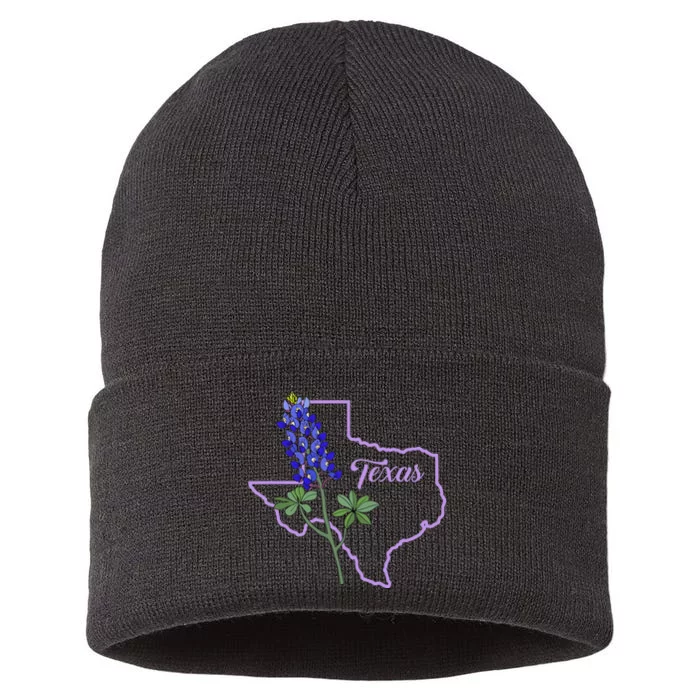 Texas Bluebonnet Flower Sustainable Knit Beanie