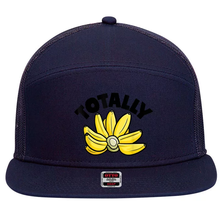 Totally Bananas | Funny Fruit Pun | Banana 7 Panel Mesh Trucker Snapback Hat