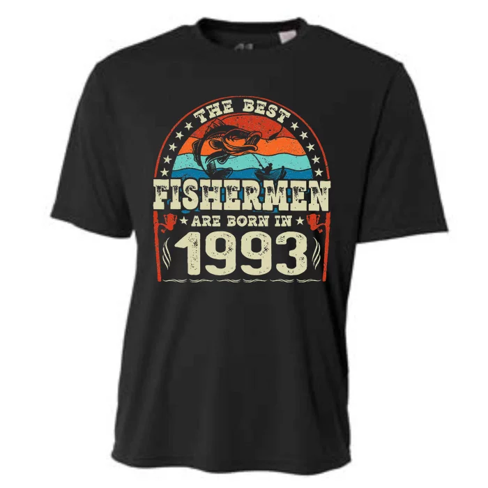 The Best Fishermen Are Born In 1993 Fishing Lovers Birthday Cooling Performance Crew T-Shirt