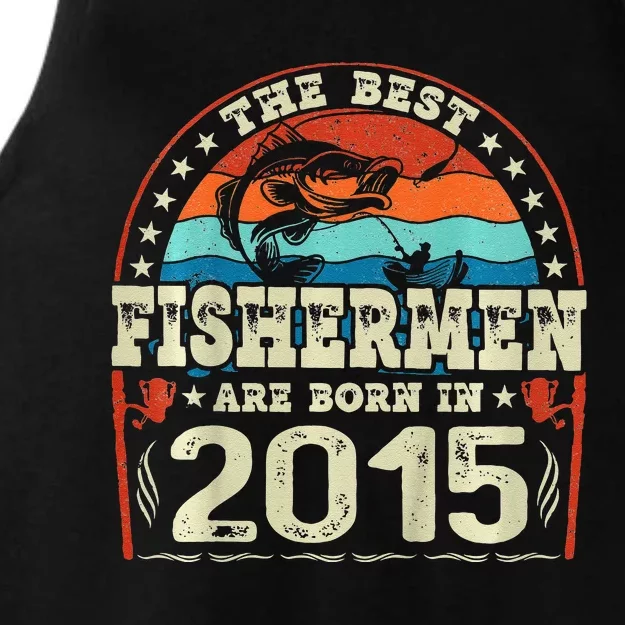 The Best Fishermen Are Born In 2015 Fishing Lovers Birthday Ladies Tri-Blend Wicking Tank