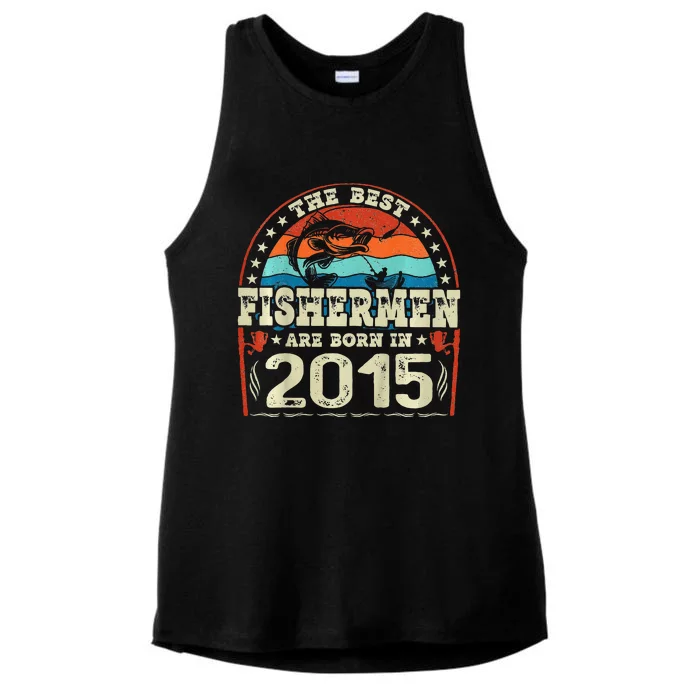 The Best Fishermen Are Born In 2015 Fishing Lovers Birthday Ladies Tri-Blend Wicking Tank