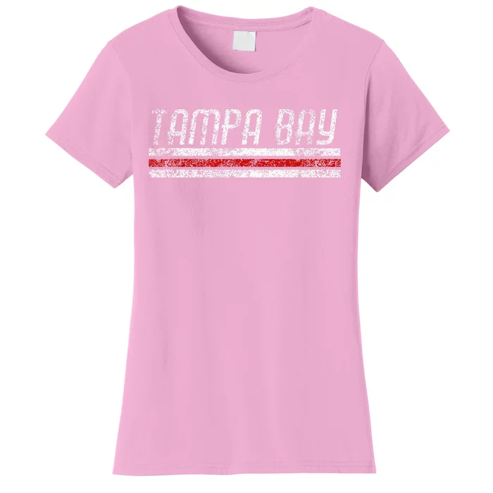 Tampa Bay Florida Retro Vintage Weathered Stripe Throwback Women's T-Shirt