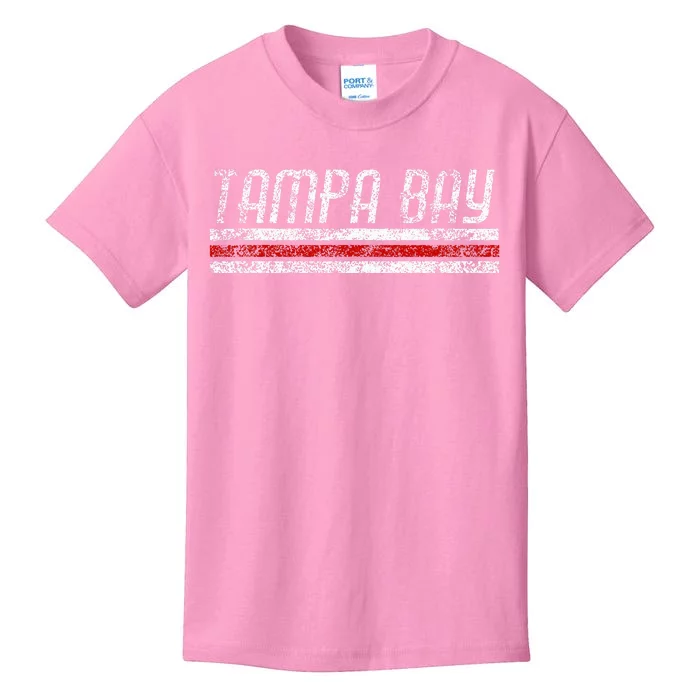 Tampa Bay Florida Retro Vintage Weathered Stripe Throwback Kids T-Shirt