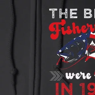 The Best Fishermen Were Born In 1990 Fun 32 Birthday Fishing Full Zip Hoodie