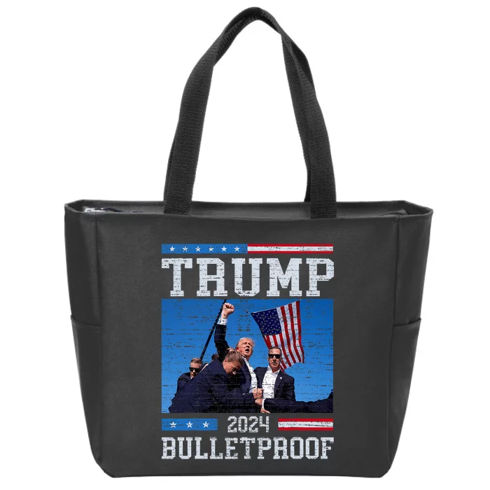 Trump Bulletproof Fight Fist Legend Donald Trump 2024 Zip Tote Bag